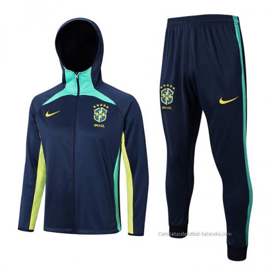 Chandal con Capucha del Brasil 2022-2023 Azul - Haga un click en la imagen para cerrar