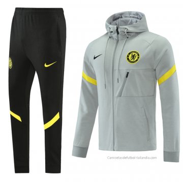 Chandal con Capucha del Chelsea 2021-2022 Gris