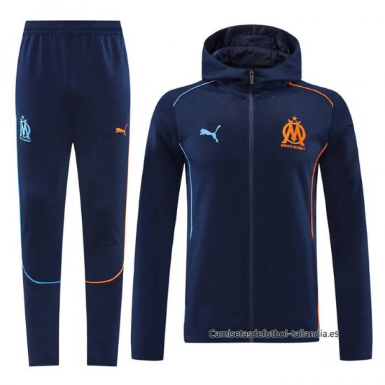 Chandal con Capucha del Olympique Marsella 2024-2025 Azul - Haga un click en la imagen para cerrar