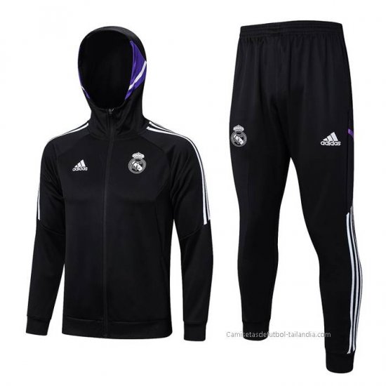 Chandal con Capucha del Real Madrid 2022-2023 Negro - Haga un click en la imagen para cerrar