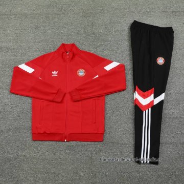 Chandal de Chaqueta del Bayern Munich Nino 2024-2025 Rojo Blanco