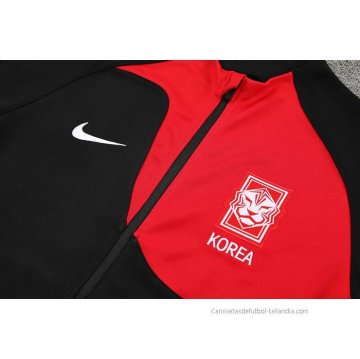 Chandal de Chaqueta del Corea del Sur 2022-2023 Negro y Rojo