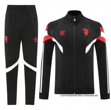 Chandal de Chaqueta del Manchester United Nino 2024-2025 Negro Chandal de Chaqueta del Manchester United Nino 2024-2025 Negro