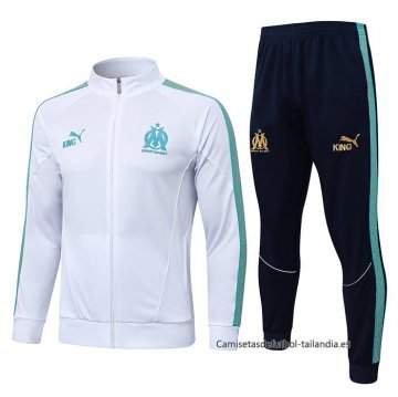 Chandal de Chaqueta del Olympique Marsella Nino 2025-2026 Blanco