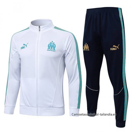 Chandal de Chaqueta del Olympique Marsella Nino 2025-2026 Blanco - Haga un click en la imagen para cerrar
