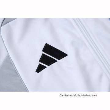 Chandal de Chaqueta del Real Madrid Nino 2025-2026 Blanco Gris