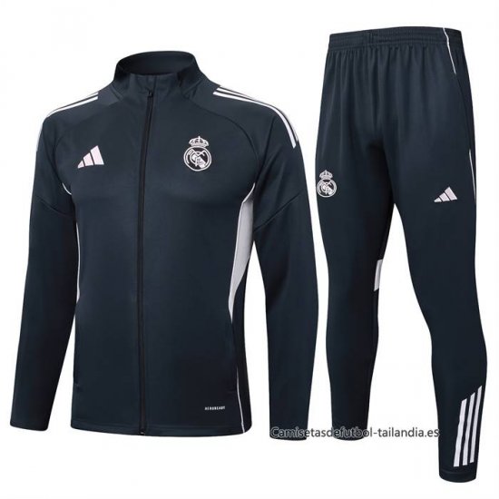 Chandal de Chaqueta del Real Madrid Nino 2025-2026 Gris - Haga un click en la imagen para cerrar