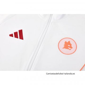 Chandal de Chaqueta del Roma 2024-2025 Blanco