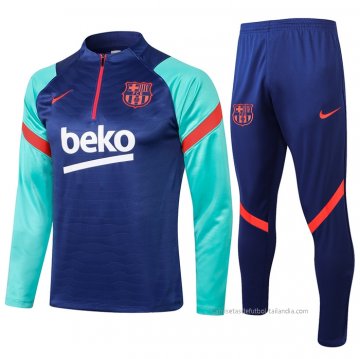 Chandal de Sudadera del Barcelona 2021-2022 Azul Chandal de Sudadera del Barcelona 2021-2022 Azul