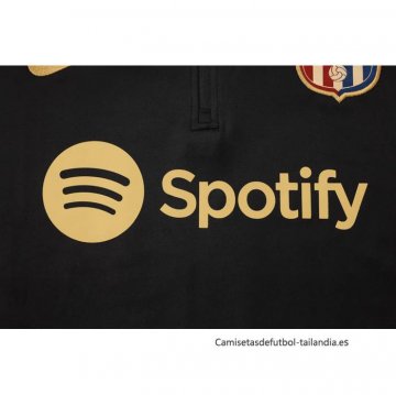 Chandal de Sudadera del Barcelona 2024-2025 Negro Oro