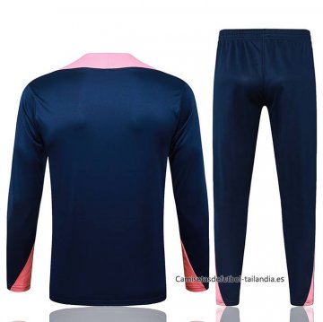 Chandal de Sudadera del Barcelona 2025-2026 Azul Rosa