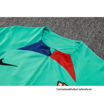 Chandal de Sudadera del Barcelona Nino 2023-2024 Verde Claro