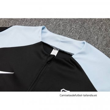 Chandal de Sudadera del Barcelona Nino 2024-2025 Negro y Gris