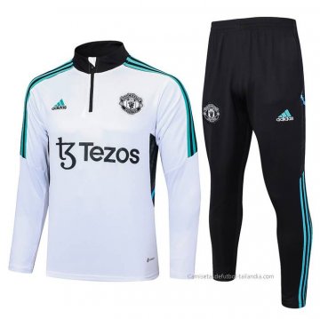 Chandal de Sudadera del Manchester United 2023-2024 Blanco Chandal de Sudadera del Manchester United 2023-2024 Blanco