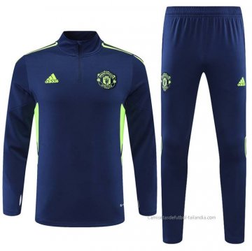 Chandal de Sudadera del Manchester United 2022-2023 Azul y Verde Chandal de Sudadera del Manchester United 2022-2023 Azul y Verde