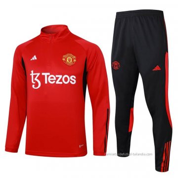 Chandal de Sudadera del Manchester United Nino 2023-2024 Rojo Chandal de Sudadera del Manchester United Nino 2023-2024 Rojo