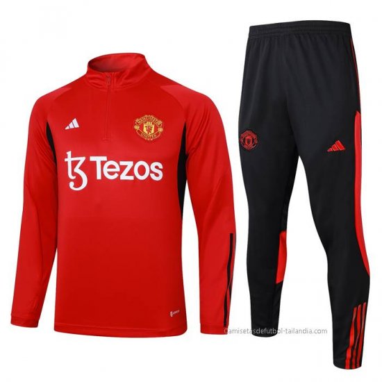 Chandal de Sudadera del Manchester United Nino 2023-2024 Rojo - Haga un click en la imagen para cerrar