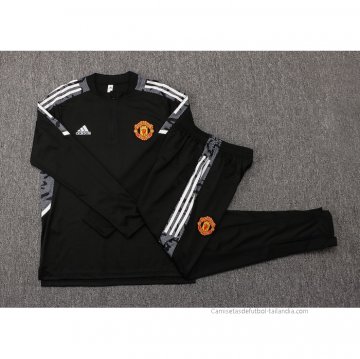 Chandal de Sudadera del Manchester United UCL 2021-2022 Negro