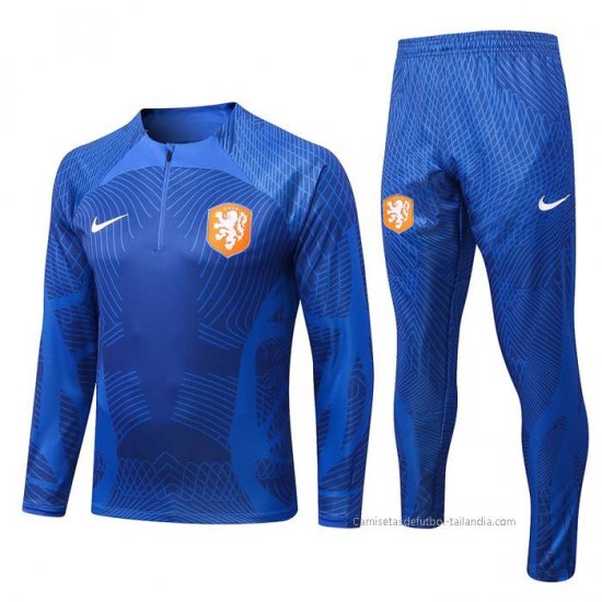 Chandal de Sudadera del Paises Bajos 2022-2023 Azul - Haga un click en la imagen para cerrar