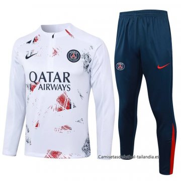 Chandal de Sudadera del Paris Saint-Germain 2024-2025 Blanco Chandal de Sudadera del Paris Saint-Germain 2024-2025 Blanco