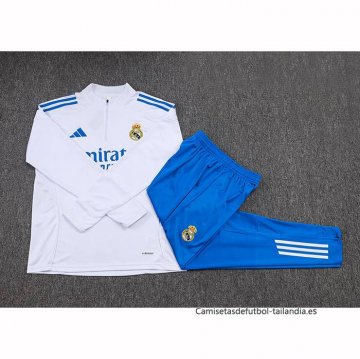 Chandal de Sudadera del Real Madrid 2025-2026 Blanco Azul
