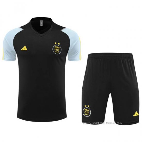 Chandal del Argelia Manga Corta 2023-2024 Negro - Pantalon Corto - Haga un click en la imagen para cerrar