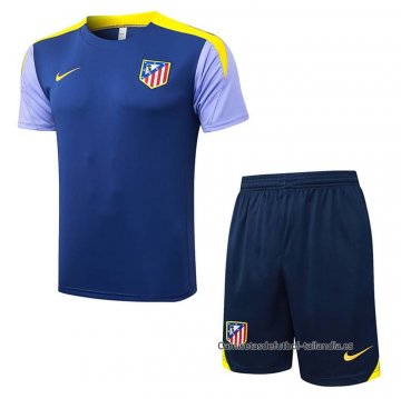 Chandal del Atletico Madrid Manga Corta 2025-2026 Azul - Pantalon Corto Chandal del Atletico Madrid Manga Corta 2025-2026 Azul - Pantalon Corto