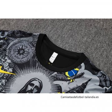 Chandal del Brasil Jesus Manga Corta 2024-2025 Negro - Pantalon Corto