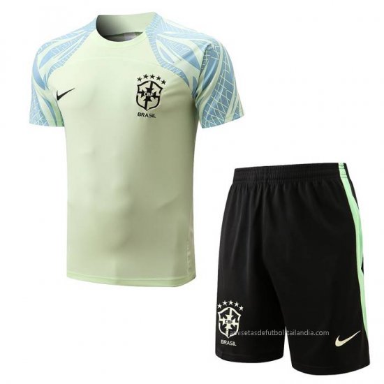 Chandal del Brasil Manga Corta 2022-2023 Verde - Pantalon Corto - Haga un click en la imagen para cerrar