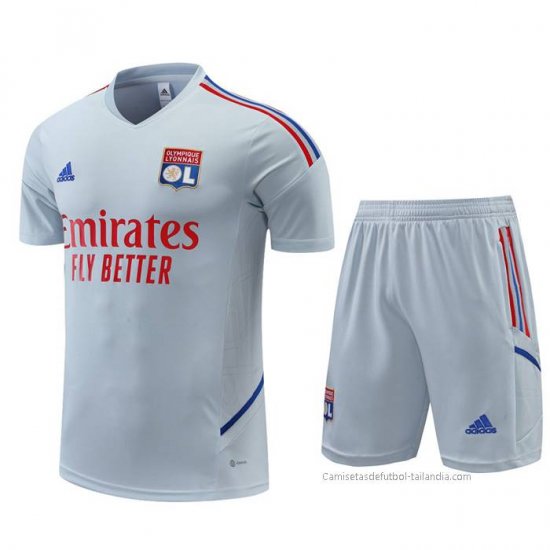 Chandal del Lyon Manga Corta 2022-2023 Gris - Pantalon Corto - Haga un click en la imagen para cerrar