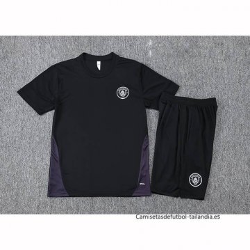 Chandal del Manchester City Manga Corta 2025-2026 Negro - Pantalon Corto