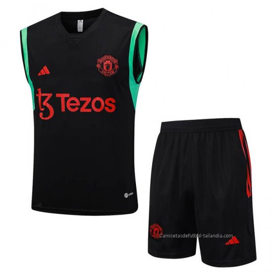 Chandal del Manchester United Sin Mangas 2023-2024 Negro - Haga un click en la imagen para cerrar