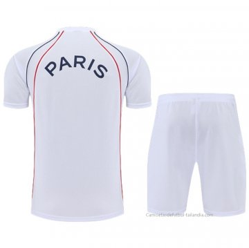 Chandal del Paris Saint-Germain Jordan Manga Corta 2022-2023 Blanco - Pantalon Corto