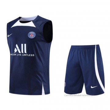 Chandal del Paris Saint-Germain Sin Mangas 2022-2023 Azul Chandal del Paris Saint-Germain Sin Mangas 2022-2023 Azul