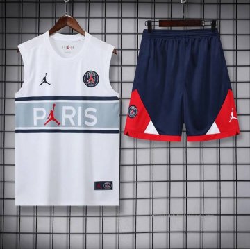 Chandal del Paris Saint-Germain Sin Mangas 2022-2023 Blanco y Gris