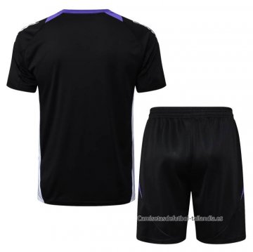 Chandal del Real Madrid Dragon Manga Corta 2024-2025 Negro y Purpura - Pantalon Corto