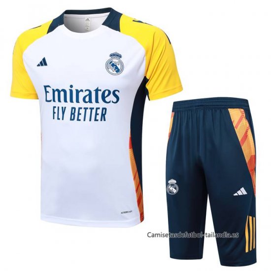Chandal del Real Madrid Manga Corta 2024-2025 Blanco - Pantalon Corto - Haga un click en la imagen para cerrar