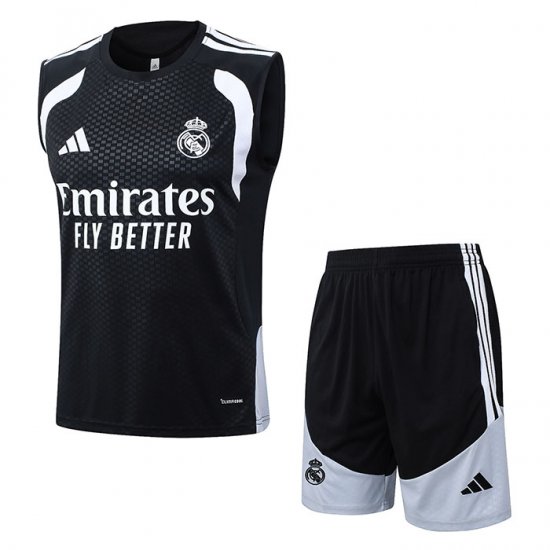 Chandal del Real Madrid Sin Mangas 2025-2026 Negro - Haga un click en la imagen para cerrar