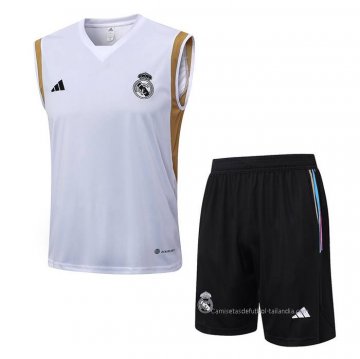 Chandal del Real Madrid Sin Mangas 2023-2024 Blanco Chandal del Real Madrid Sin Mangas 2023-2024 Blanco