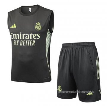 Chandal del Real Madrid Sin Mangas 2025-2026 Gris Verde Chandal del Real Madrid Sin Mangas 2025-2026 Gris Verde