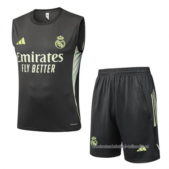 Chandal del Real Madrid Sin Mangas 2025-2026 Gris Verde - Haga un click en la imagen para cerrar