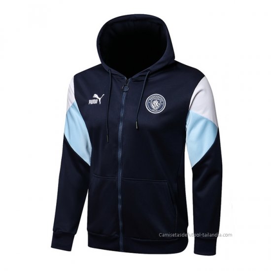 Chaqueta con Capucha del Manchester City 2021-2022 Azul - Haga un click en la imagen para cerrar