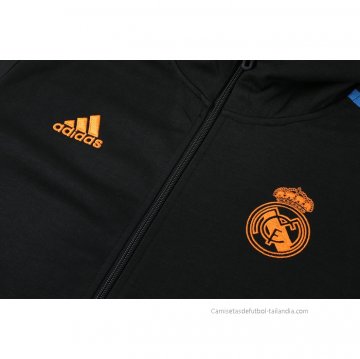 Chaqueta con Capucha del Real Madrid 2021-2022 Negro