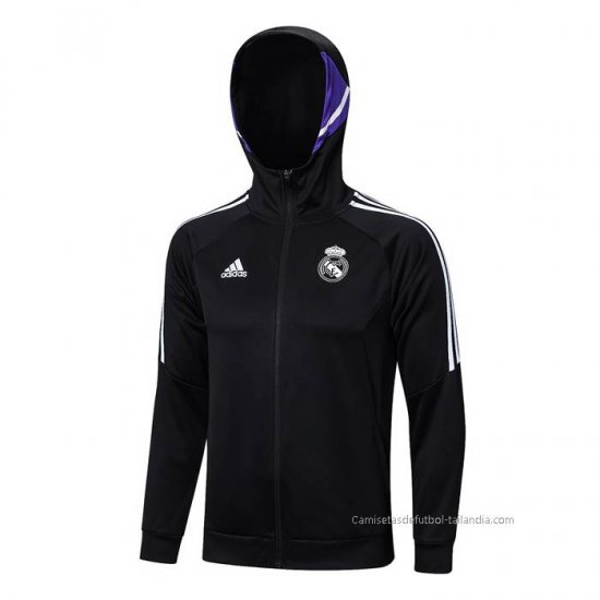 Chaqueta con Capucha del Real Madrid 2022-2023 Negro - Haga un click en la imagen para cerrar