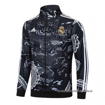 Chaqueta del Real Madrid Dragon 2024-2025 Negro Chaqueta del Real Madrid Dragon 2024-2025 Negro