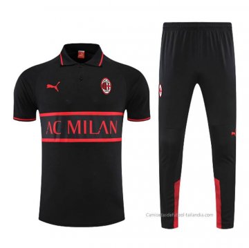 Conjunto Polo del AC Milan 2022-2023 Negro Conjunto Polo del AC Milan 2022-2023 Negro