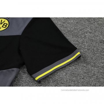 Conjunto Polo del Borussia Dortmund 2022-2023 Gris y Negro