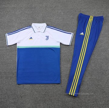 Conjunto Polo del Juventus 2022-2023 Blanco y Azul