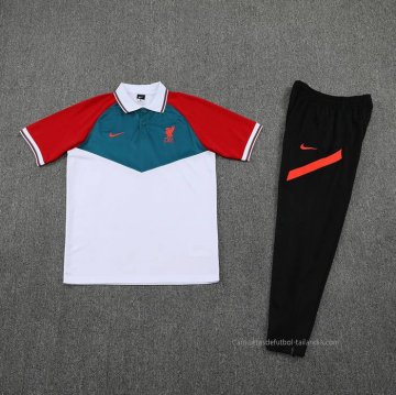 Conjunto Polo del Liverpool 2022-2023 Verde Blanco Rojo