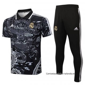 Conjunto Polo del Real Madrid Dragon 2024-2025 Negro Conjunto Polo del Real Madrid Dragon 2024-2025 Negro